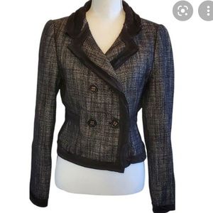 BCBGMAXAZRIA Cropped Blazer Black and Gray. Size XXS. Like New Condition.